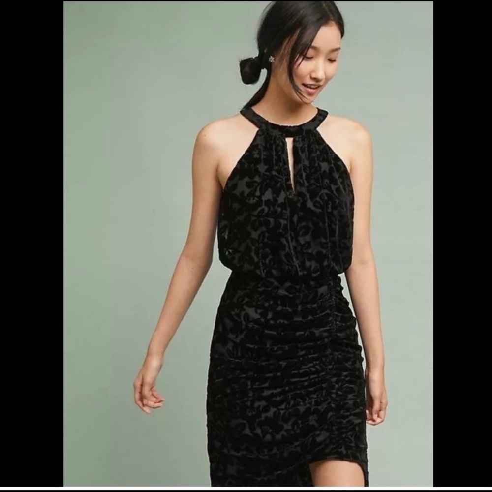 ML‎ Monique Lhuillier Cut Velvet Assymetrical Dress 0P